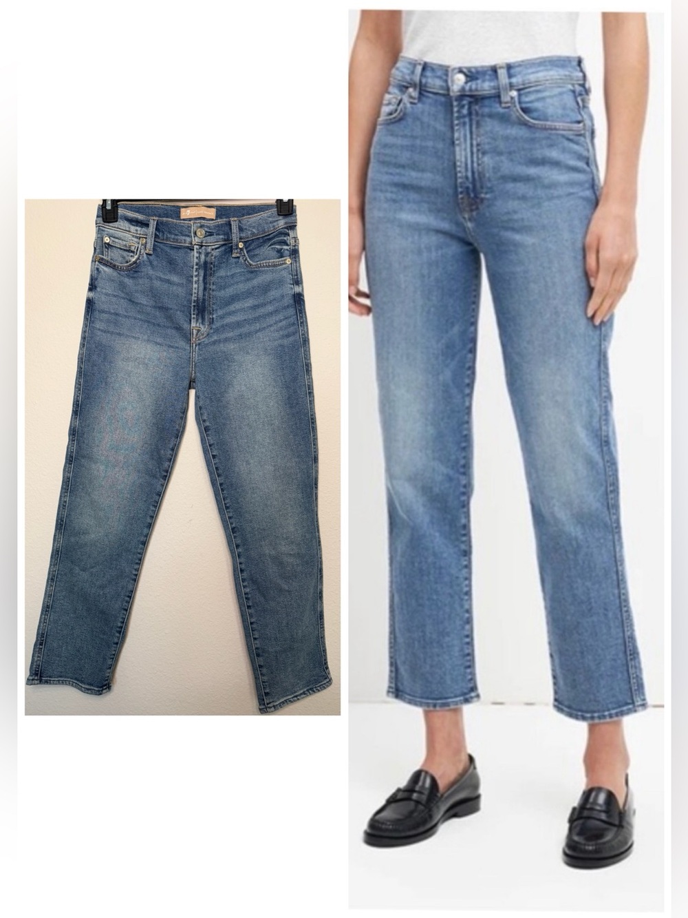 7 For All Mankind ‘The High Waist Cropped straight’ Jeans
